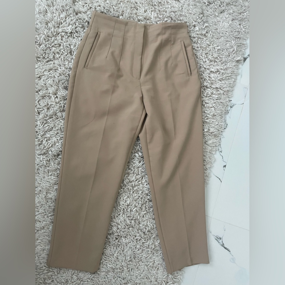 Zara High Wasted Dress Pants Taupe Brown Size XL
